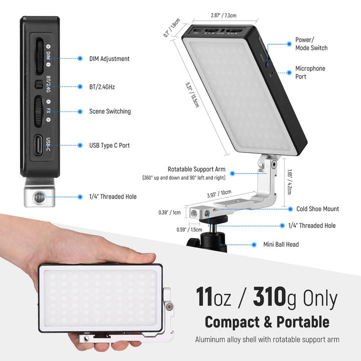Actual product image Neewer Lamp SL90 Pro LED RGB 12W 2500-10000K
