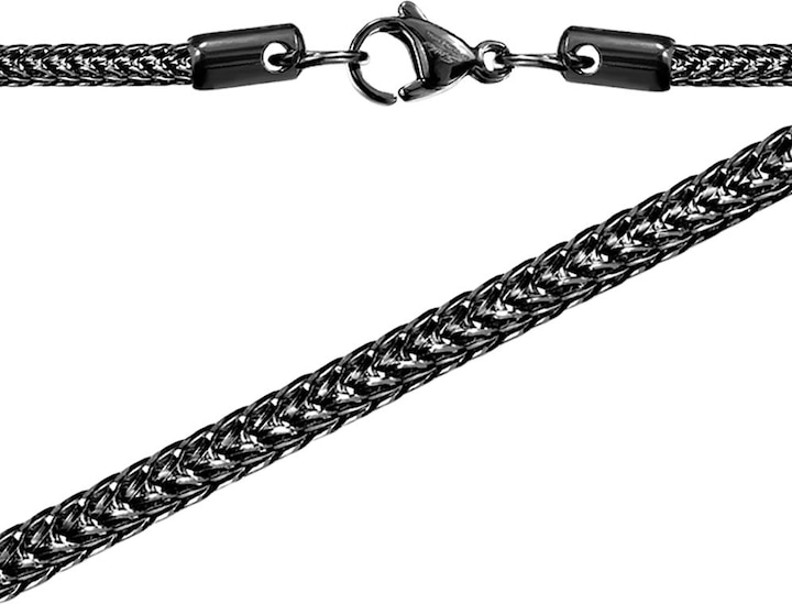 Produktbild Star Piercing Kette Quadratische Weizenkette schwarz (Chirurgenstahl 316L, ohne Messing)