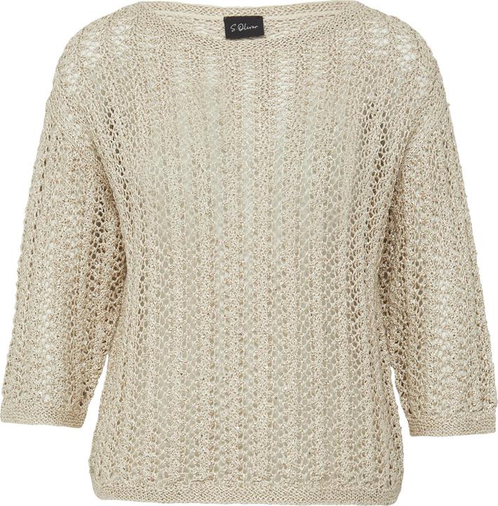 Produktbild s.Oliver Strickpullover Semitransparenter Pullover aus Ajourstrick mit Pailletten (L)