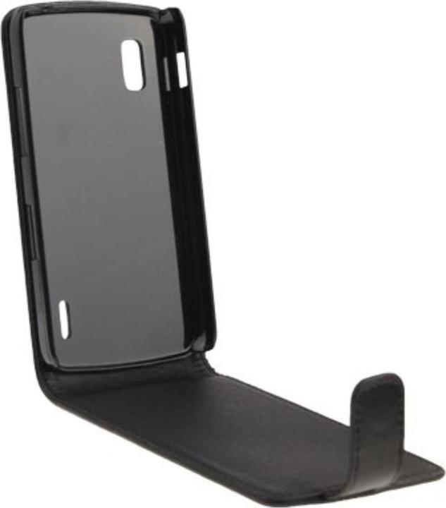 Actual product image König Design Pure Color Vertical Flip Phone Case for LG Nexus 4/E960 (Black) (LG Nexus 4)