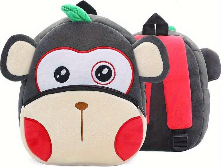 Immagine prodotto Only-Bags.Store Zaino in poliestere per la scuola, zaino in peluche con animali simpatici, borsa piccola per le