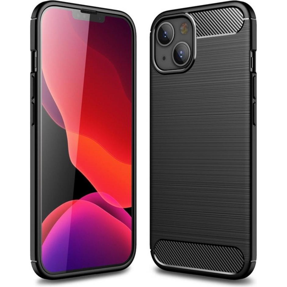 Screenguard Apple iPhone 13 Pro Hülle Carbon Brushed Soft TPU (Apple iPhone 13 Pro), Smartphone Hülle, Schwarz