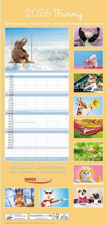 Actual product image Familienplaner Funny 2026 (24.5 x 51.5 cm)