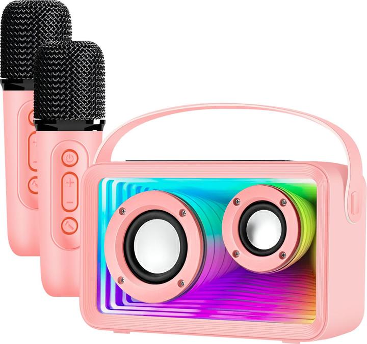 Avizar Kinder Karaoke Lautsprecher 2 Mikro LED