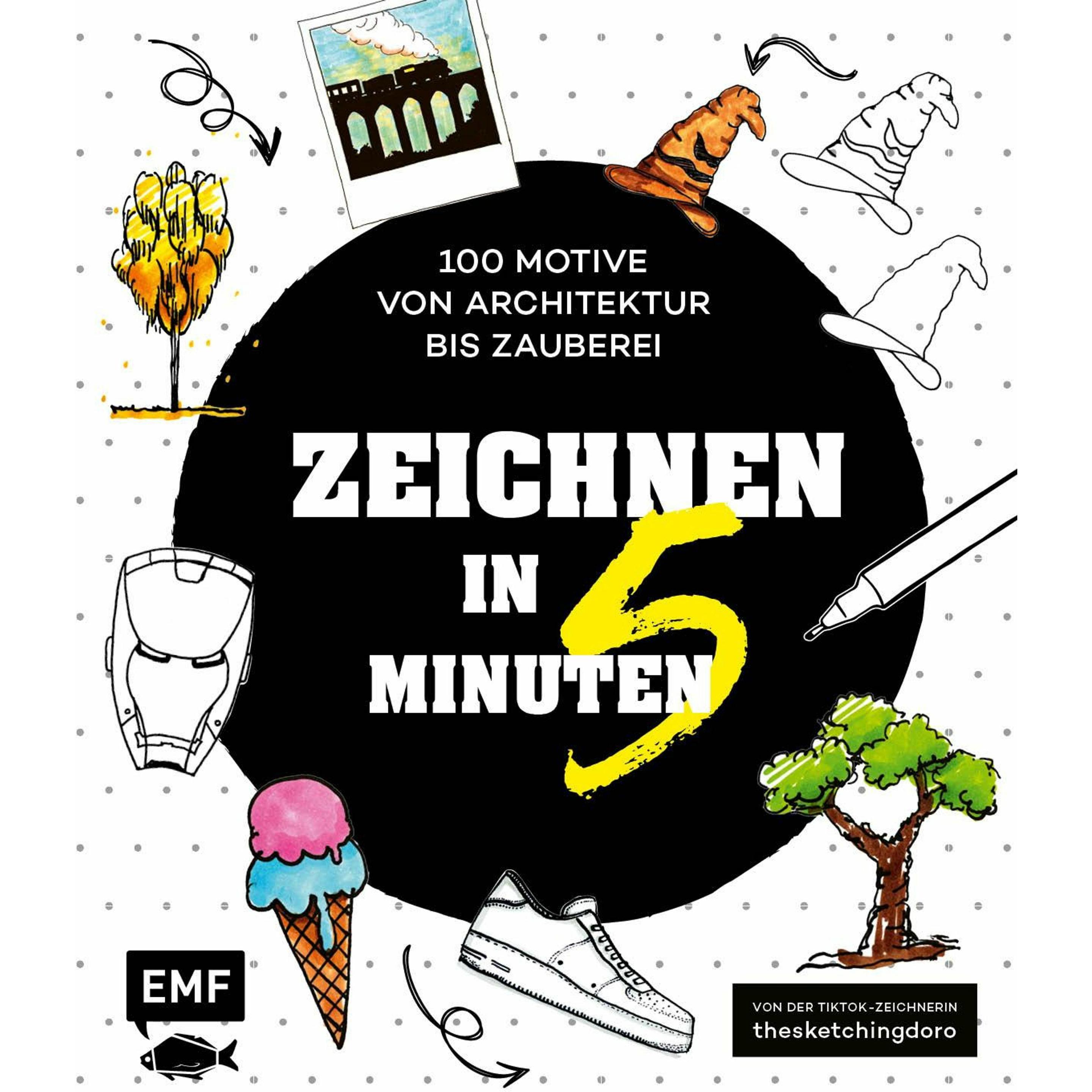 Edition Fischer Zeichnen in 5 Minuten – 100 Motive von Architektur bis Zauberei