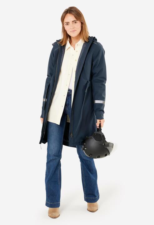 Produktbild Btwin Regentrenchcoat City 940 wasserdicht Damen marineblau (XL)