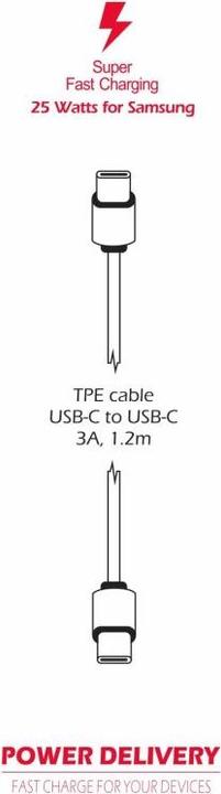 Image du produit Swissten Chargeur USB pour Samsung Super Fast Charging 25W + câble de données USB-C/USB-C 1,2 M (25 W)