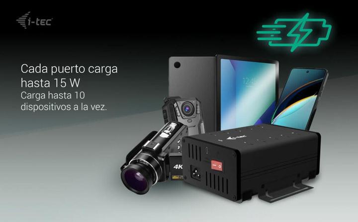 Produktbild i-tec USB-C/USB-A Metal Charging+Data HUB 15W pro Port 10x USB-C integriertes Netzteil 180W (USB-C, 10 Ports)