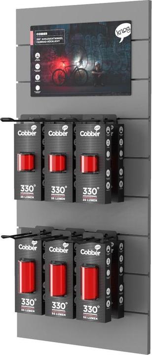 knog. Cobber SLATWALL/DISPLAY fietsverlichting, StVZO, rode LED, (VE/12), zwart