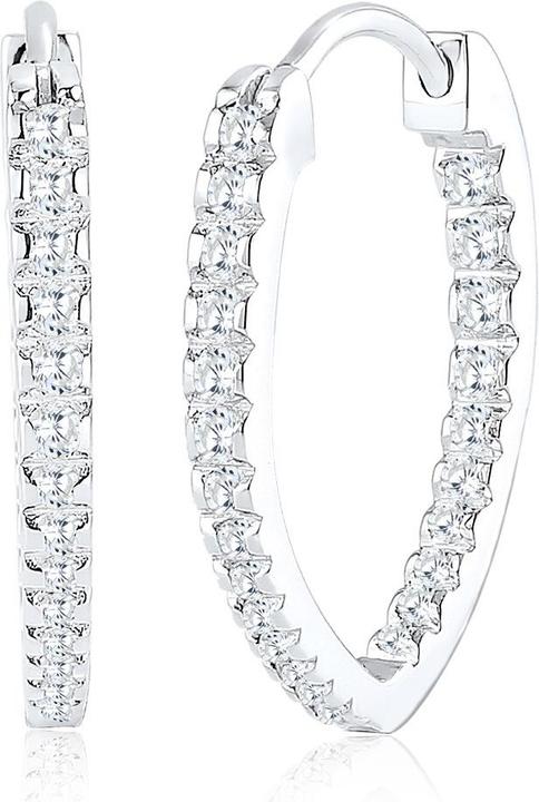 Immagine prodotto Elli Orecchini Creole con cristalli ovali di zirconio Argento 925 (Zirconia, Argento 925)