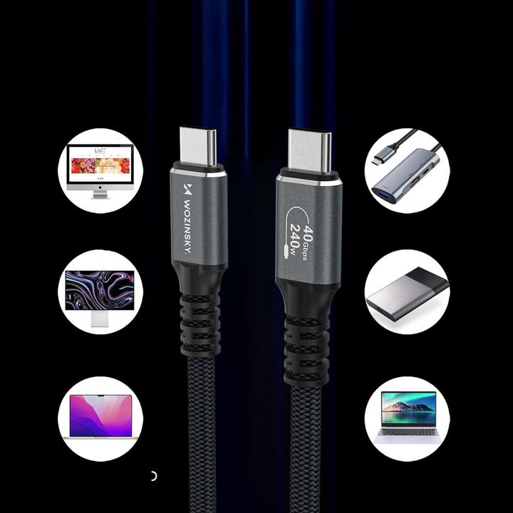 Produktbild Wozinsky USB C — USB C (2 m, USB 4.0, 240 W)