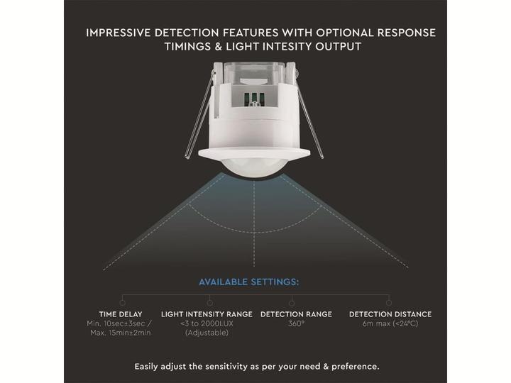 Actual product image V-TAC PIR ceiling sensor (6 m)