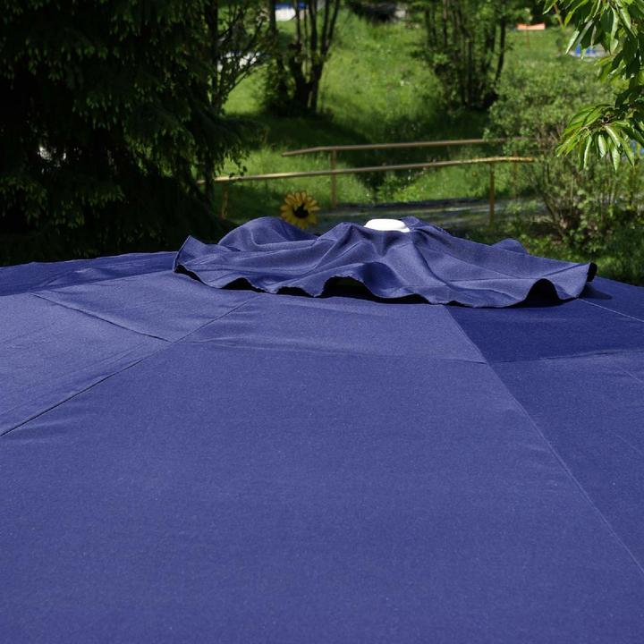 Produktbild VCM Sonnenschirm Marktschirm Ø 3,80m Blau mit Kurbel Alu Gestell Sonnenschutz