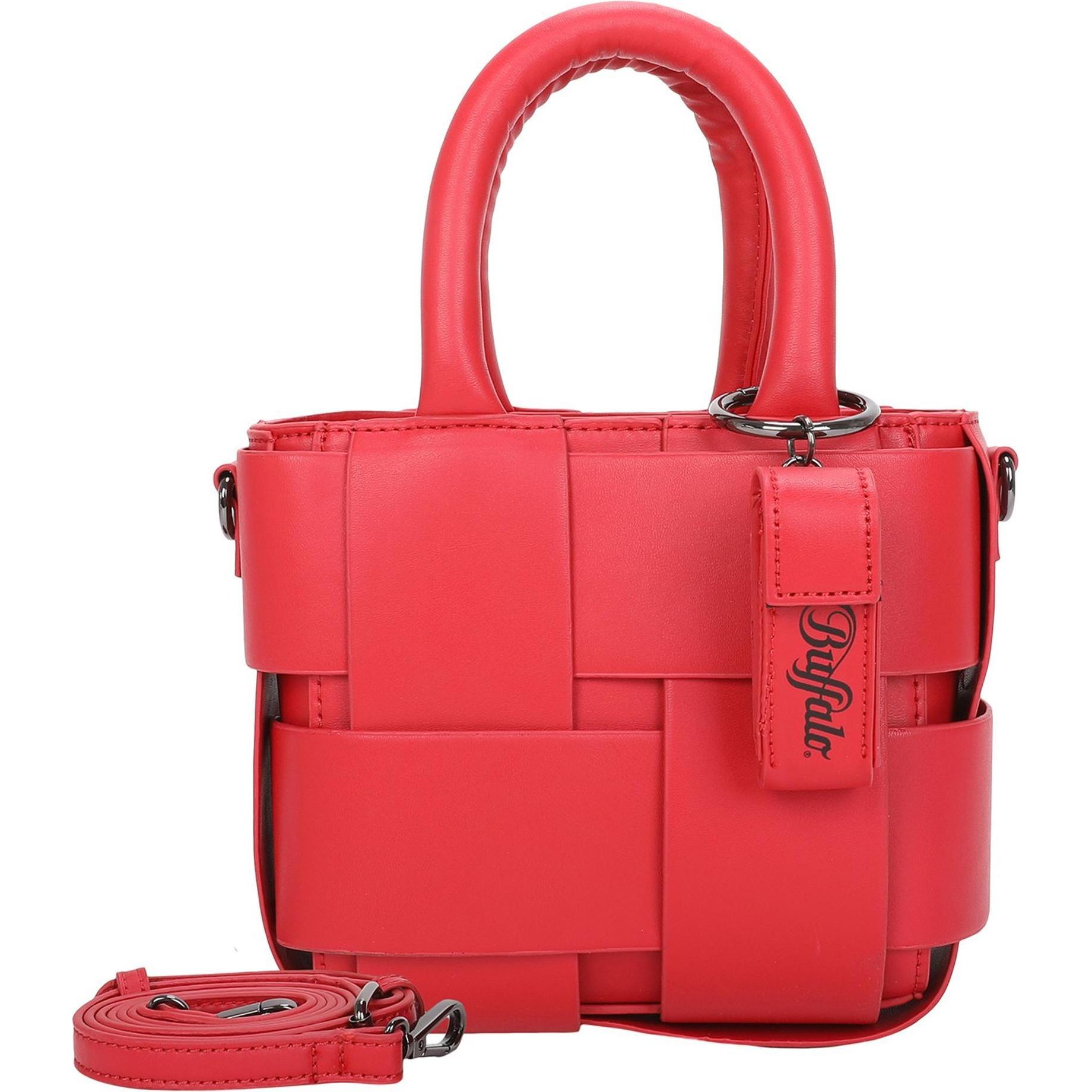 Buffalo, Handtasche, Boxy Weave Special Handtasche 20 cm, Rot