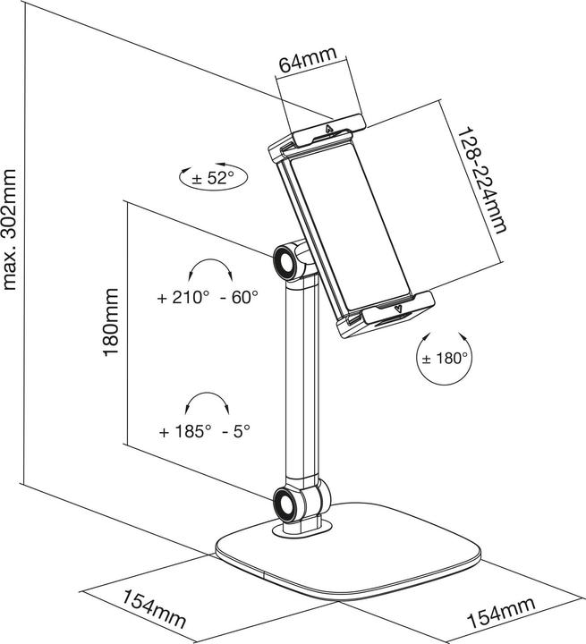Actual product image InLine Tablet table holder with stand