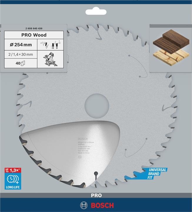 Actual product image Bosch Professional Zubehör PRO Wood circular saw blade, 254 x 2 x 30 mm