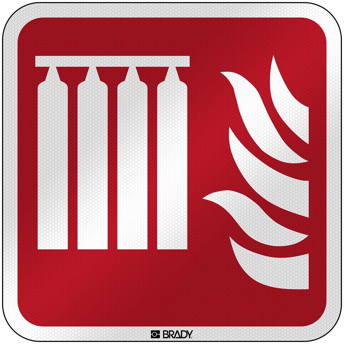 Brady, Etiketten, F/F008/NT/RFL-390x390-1, ISO Sicherheitsschild - Fest installierte Feuerlöschanlage mit mehr