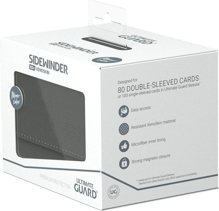 Actual product image Ultimate Guard Card Box XenoSkin Sidewinder Monocolor 80+ Gray