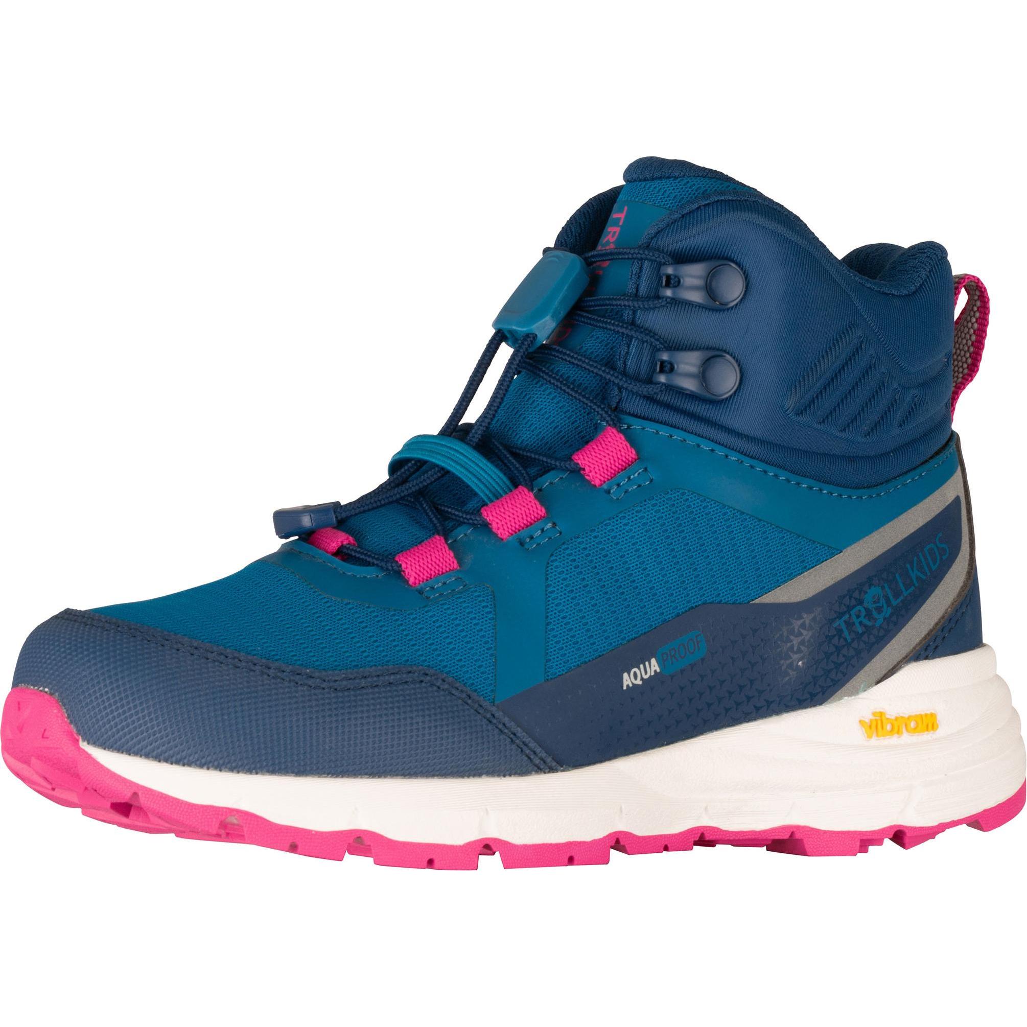 Trollkids, Unisex, Wanderschuhe, Kid's Skarvan Hiker Mid XT (32), Blau
