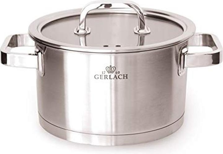 Actual product image Gerlach Prestige 9-Piece Cookware Set with Glass Lids and Steamer Basket (Pot, Stainless steel)
