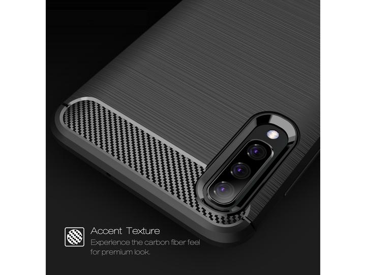 Produktbild Screenguard Samsung Galaxy A30s Hülle Carbon Brushed Soft TPU (Samsung Galaxy A30s)