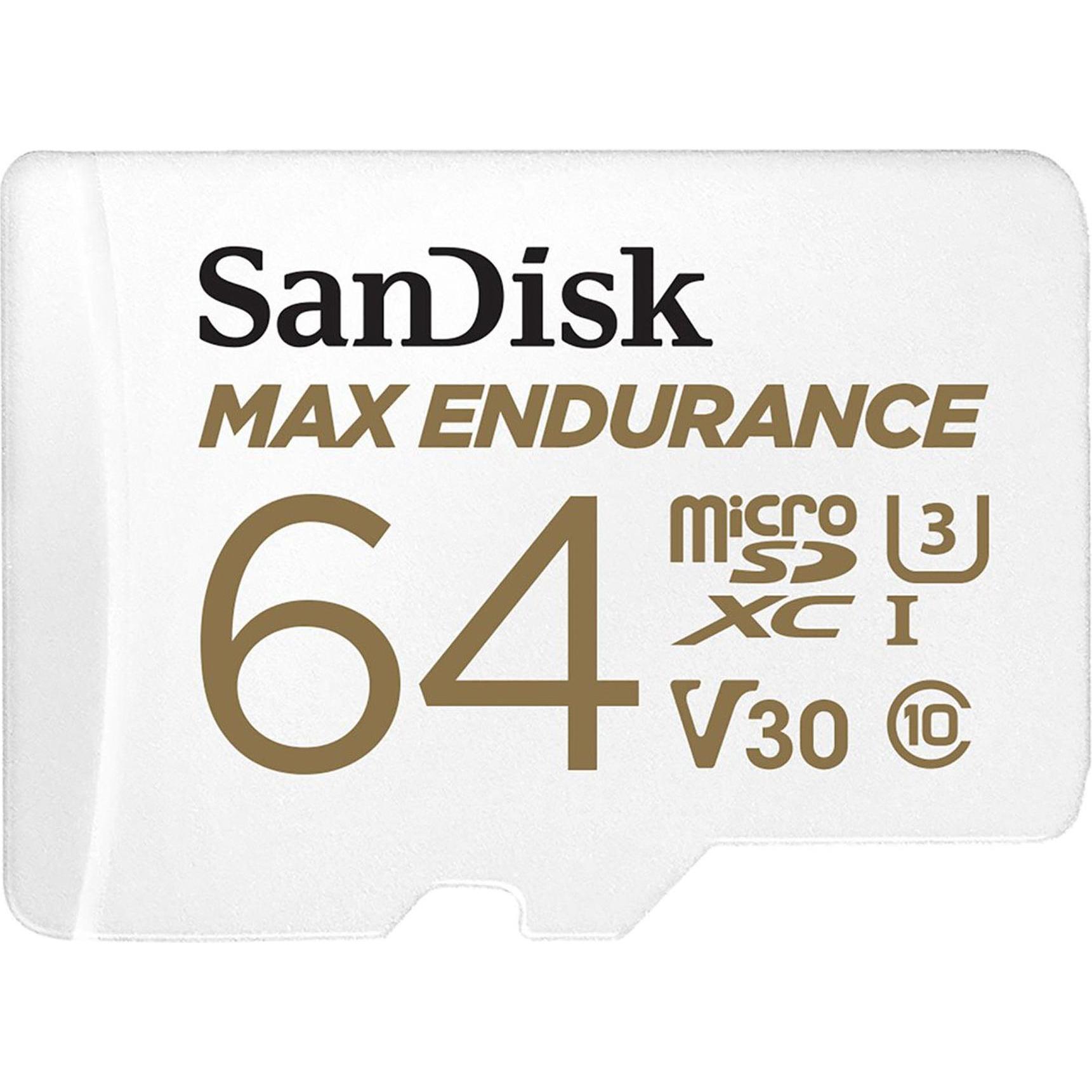 SANDISK resistenza massima (64 GB, microSDXC, U3, UHS-I), Scheda di memoria, Bianco