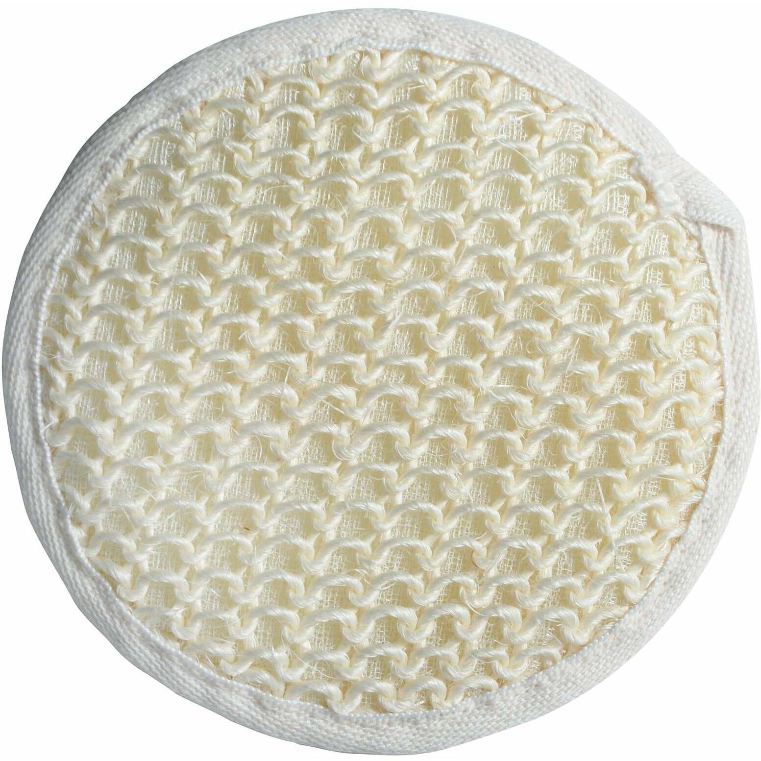 MSV, Badezubehör, Peelingschwamm aus Sisal 15 x 12.5 cm, Weiss