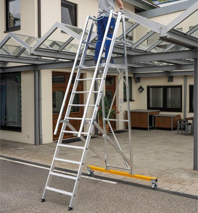 Produktbild Munk Plattformleiter klappbar und fahrbar 7 Stufen (Plattformleiter, 160 cm)