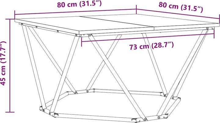 Actual product image VidaXL Coffee table (80 x 80 x 45 cm)