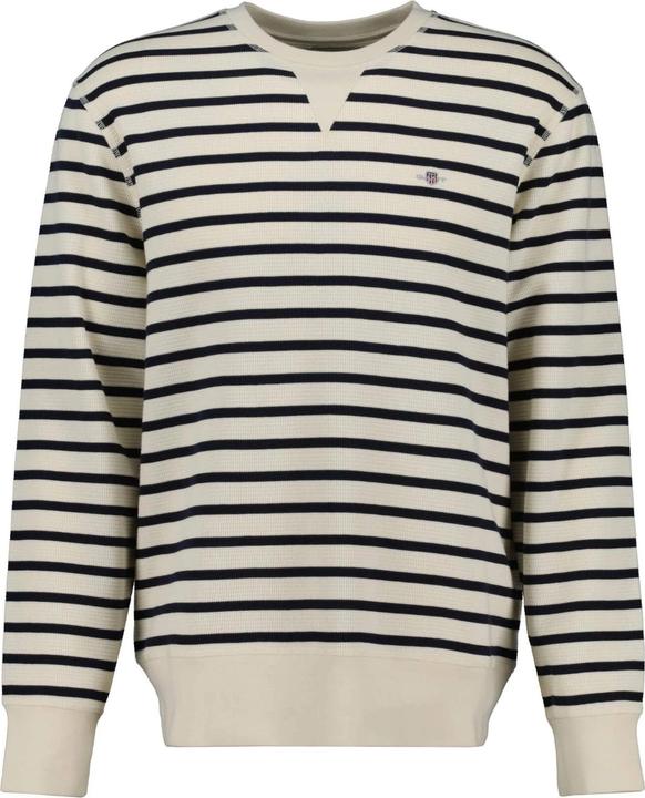 Image du produit GANT Sweatshirt à col rond en maille gaufrée rayée (S)