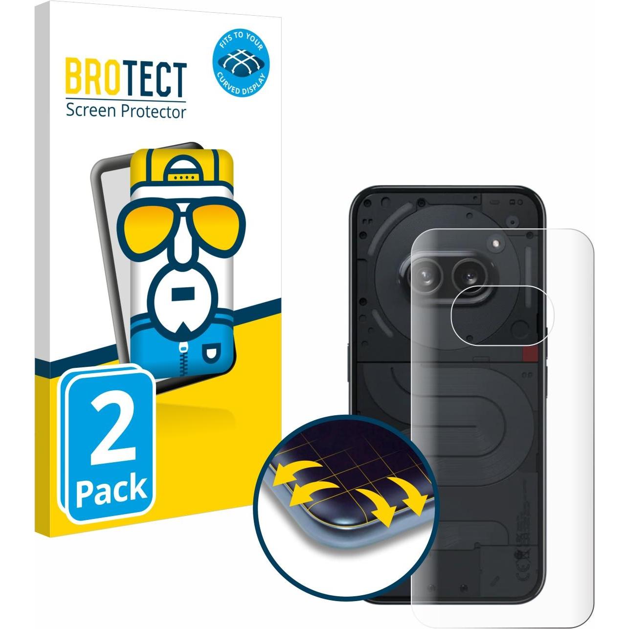BROTECT Full-Screen Displayschutz (2 Stück, Nothing Phone (2a)), Smartphone Schutzfolie, Transparent