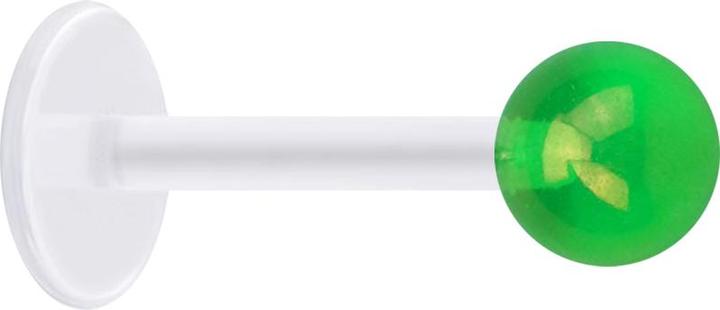 Produktbild Star Piercing Micro Labret transparent mit Kugel beschichtet grün (ohne Messing, Kunststoff)