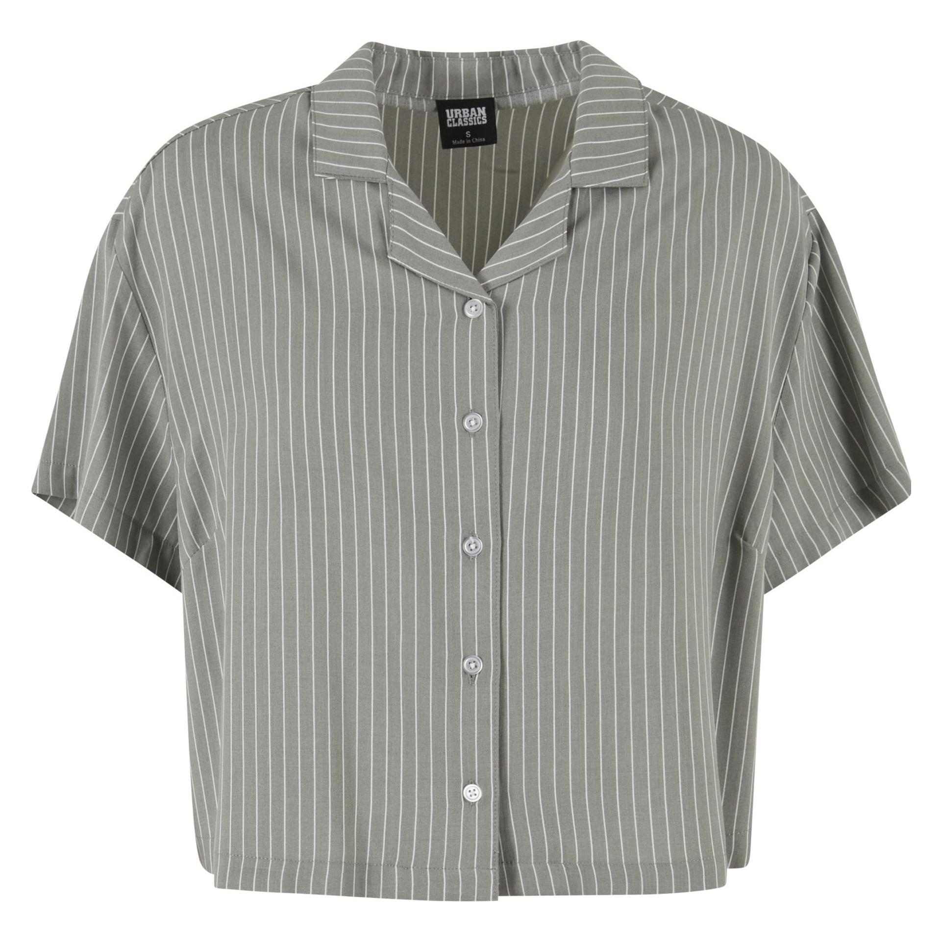 Urban Classics, Damen, Hemden, Ladies Resort Shirt - 12502, Grün, Weiss, Mehrfarbig, (Xl)