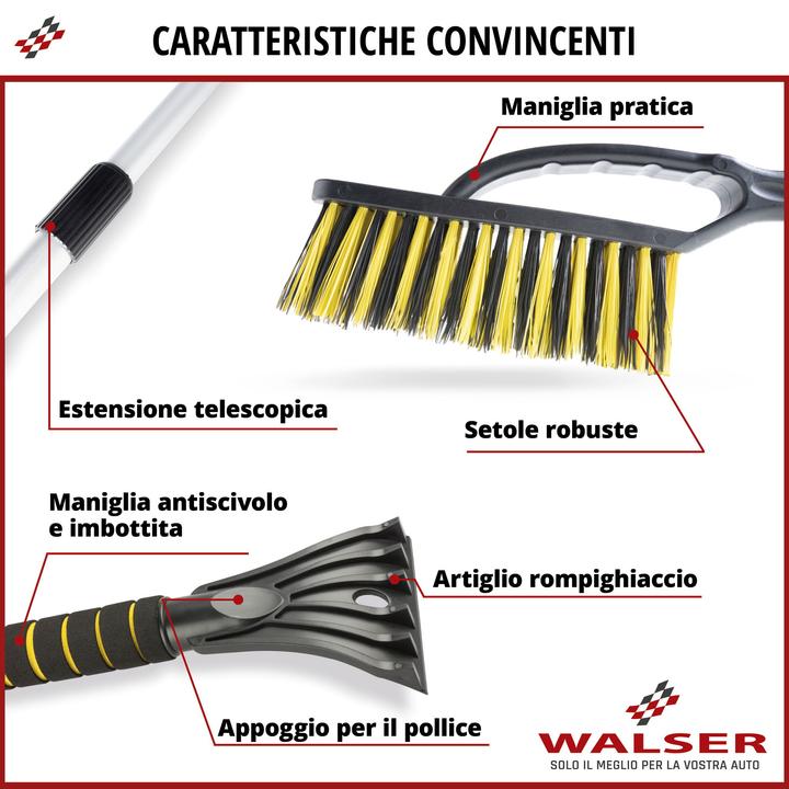 Produktbild Walser Schneebürste mit Eiskratzer, Auto-Eisschaber, PKW-Schneebesen 88-115cm