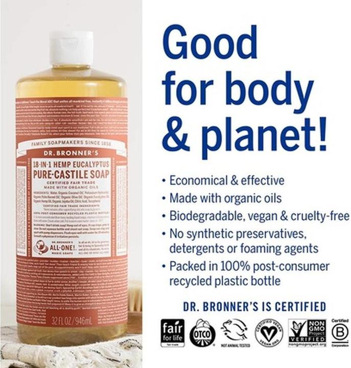 Actual product image Dr. Bronner's 18-IN-1 Eucalyptus (Liquid soap, 945 ml)