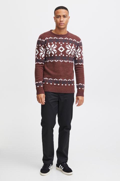 Image du produit Solid Norwig Pull En Grosse Maille Pull-Over Tricot Pour Homme Avec Encolure Rond (M)