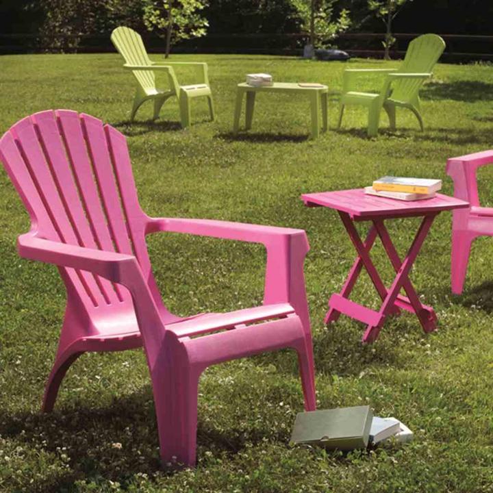 Actual product image ProGarden Deckchair Dolomiti, 75x86x86 cm, frame and surfaces made of plastic in pink, stackable