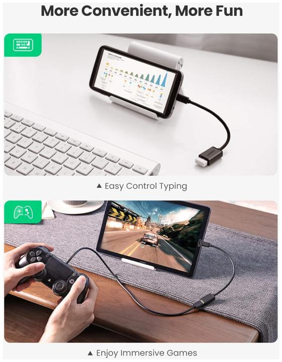 Productafbeelding Ugreen Micro USB 2.0 OTG-adapterkabel (0.10 m, USB 2.0)