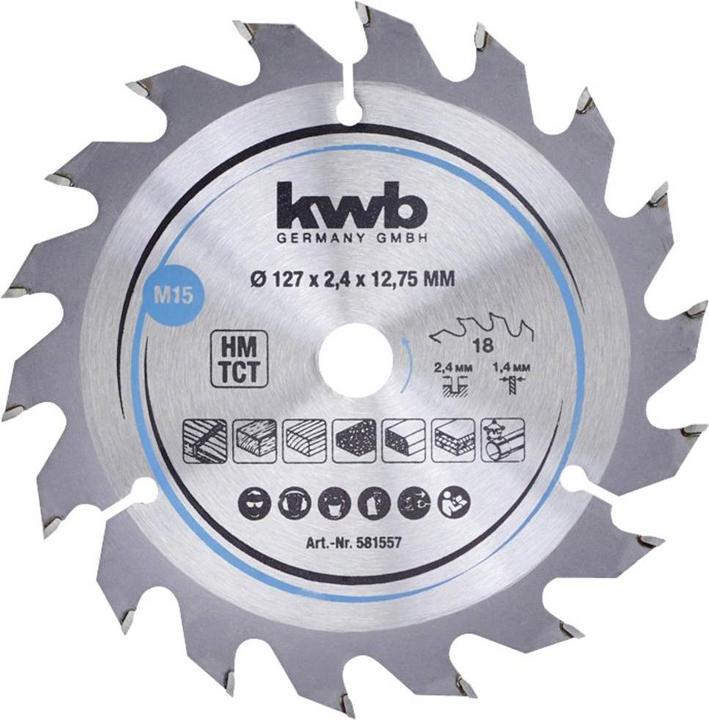 Actual product image kwb Circular saw blade HM Medium Ø 127x12,75 Z18