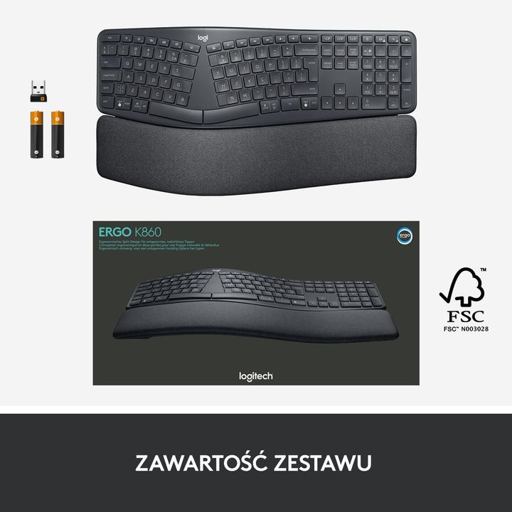 Produktbild Logitech Ergo K860 Split (Eng. Int., Kabellos)