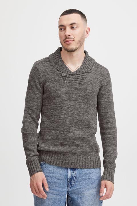 Actual product image Solid Phil Men's Jumper Chunky Knit Pullover With Shawl Collar Made Of 100% Cotton (S)