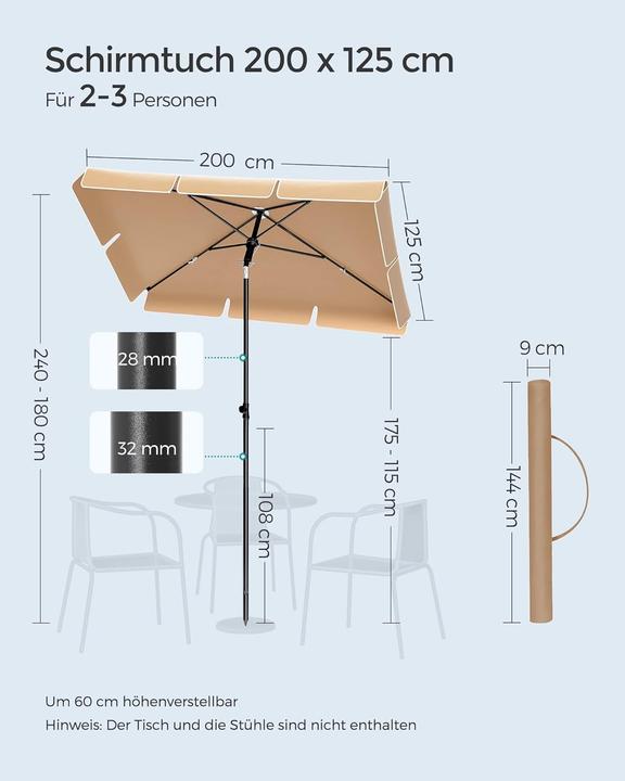 Image du produit Songmics Sonnenschirm (1.25 m)