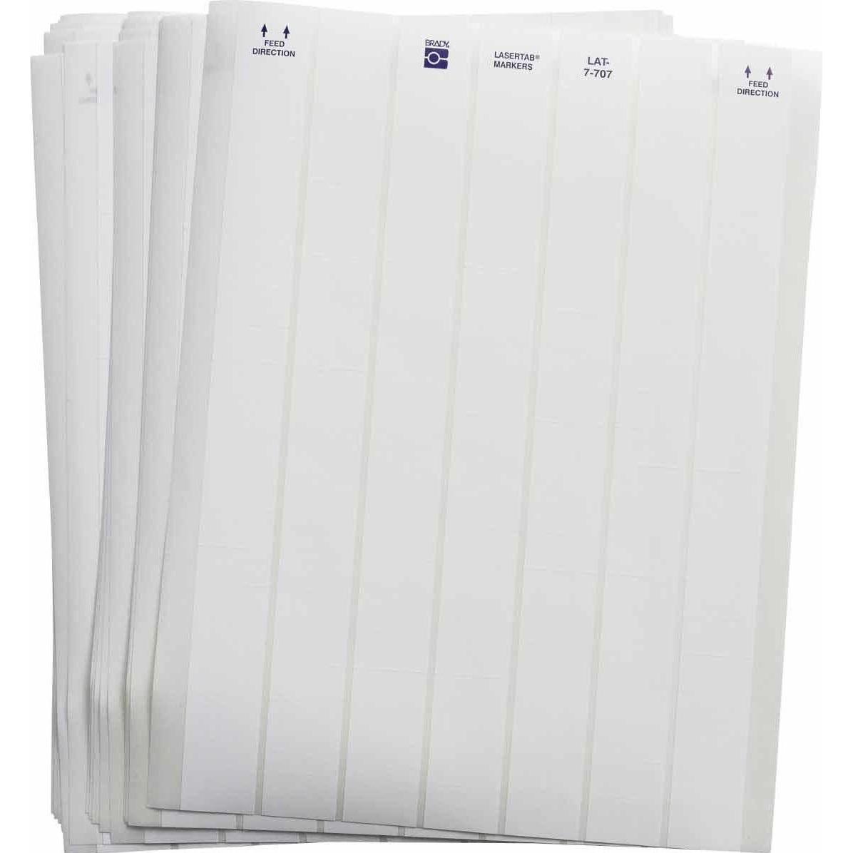 Brady, Etiketten, LAT-7-707-10, Polyester, matt, Weiss, 25.40 x 12.70 mm, dauerhaft klebend, US-Letter, 7-bahni