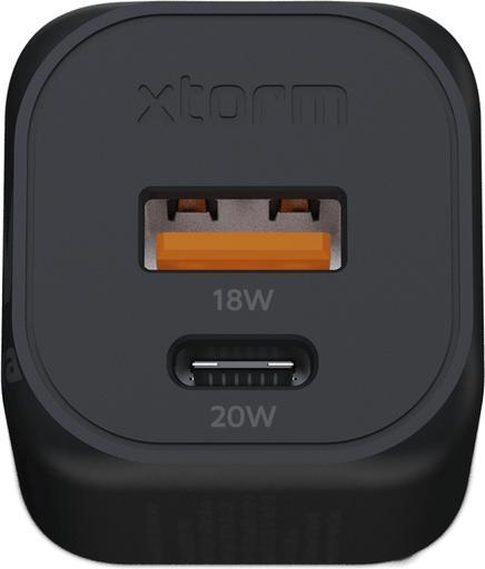 Image du produit Xtorm 1 x USB-C 20W, 1x USB-A 18W, ohne Kabel XEC020 black (20 W)