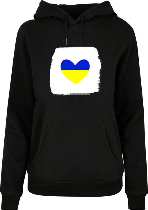 Produktbild Merchcode Ladies Peace - Brush Heart Black Basic Hoody - 161629 (XXL)