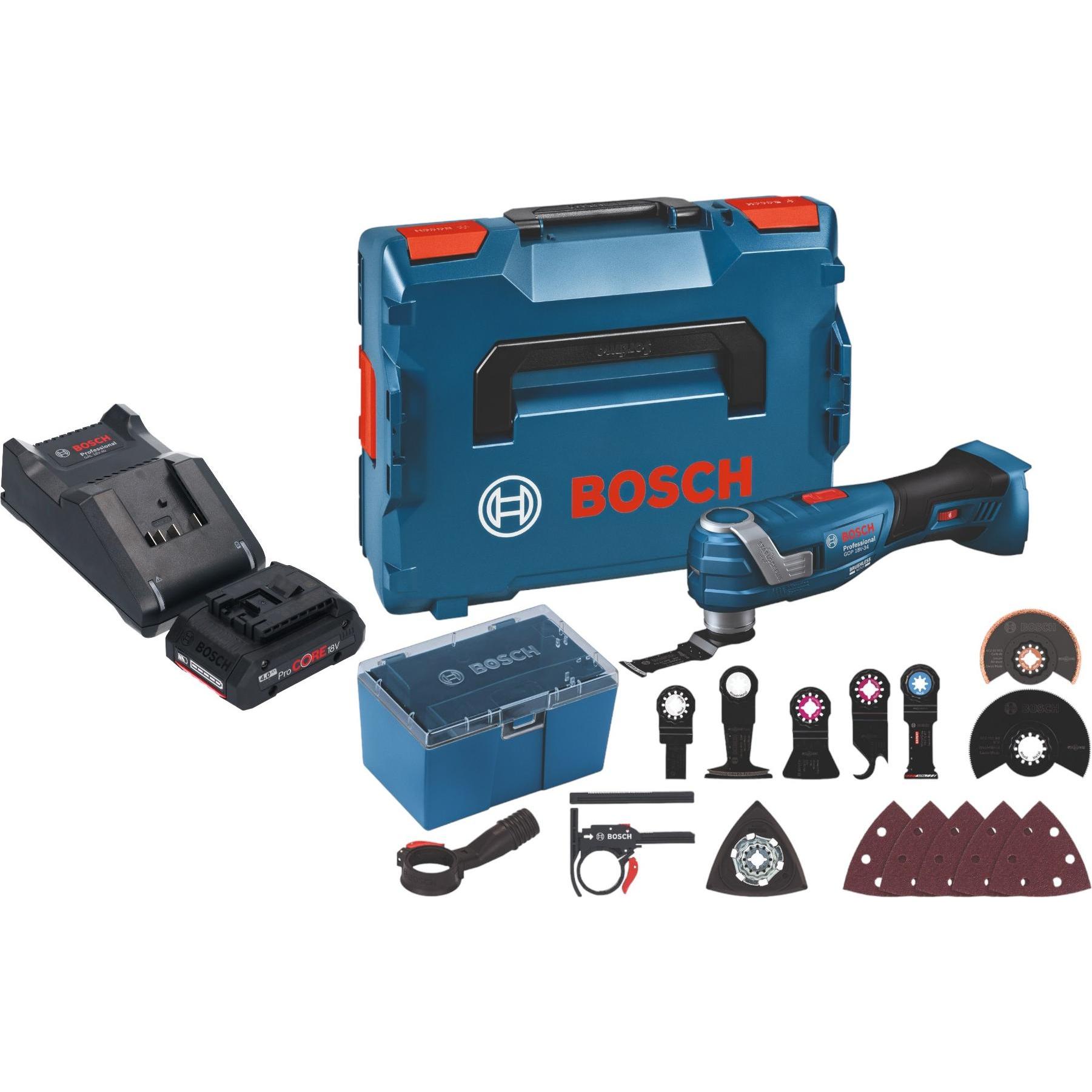 Bosch Professional, Multifunktionswerkzeug, Bosch GOP 18V-34 Professional Akku Multi Cutter 18 V Starlock Plus + 1x ProC...