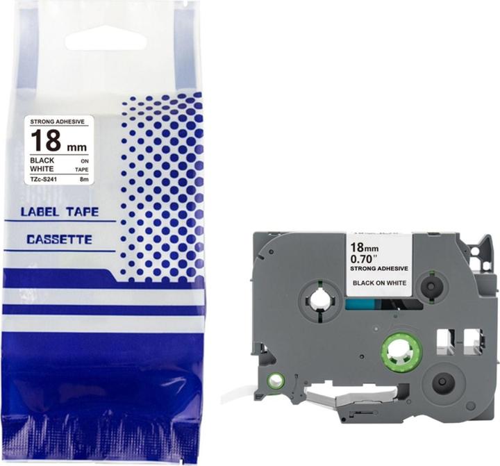 Hermex Alternatives Etikettenband zu Brother TZe-S241 Beschriftungsband (1.80 cm, Weiss)