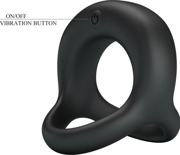 Actual product image Pretty Love VIBRANT PENIS RING ELLIOTT Black, 10 vibration functions