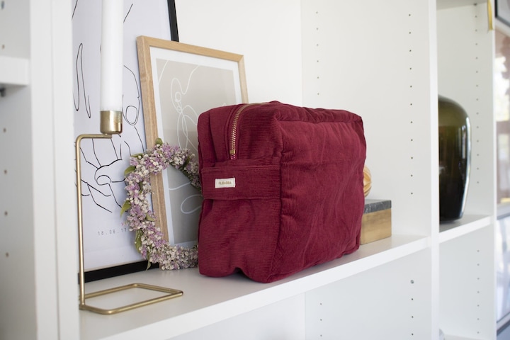 Immagine prodotto Filibabba Wash Bag (Large) - Velluto a coste - Profondamente rosso