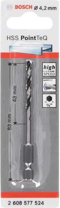 Image du produit Bosch Professional Zubehör HSS PointTeQ Foret hexagonal 4,2 mm (4,2 mm)